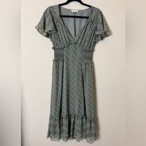 Max Studio Sage Floral Midi Dress